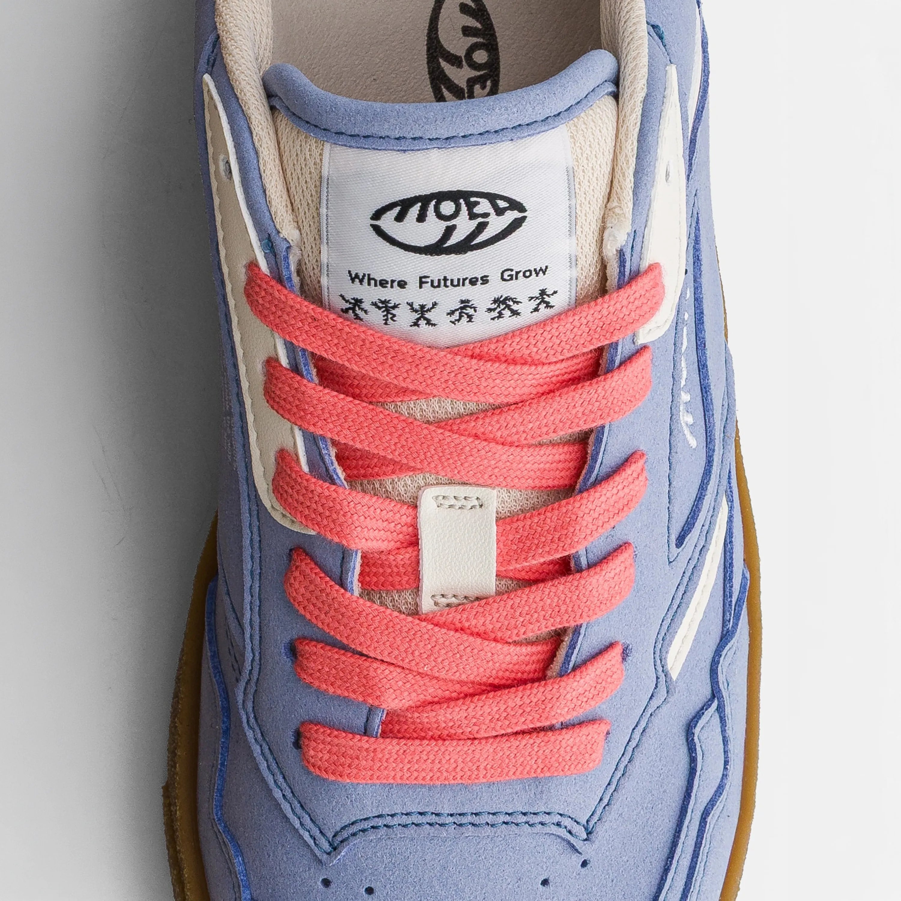 Baskets MoEa Origin Low Lila Suede and Beige Corn