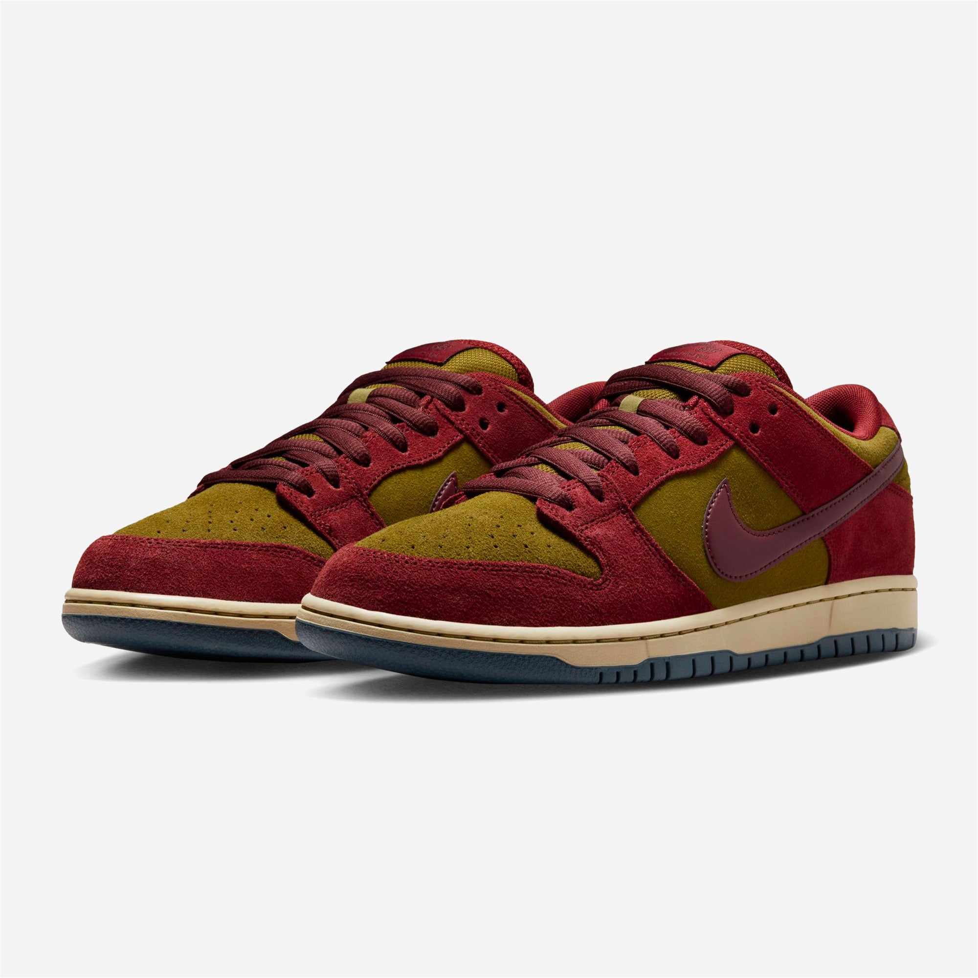 Nike SB - Dunk Low Pro - Dark Team Red / Burgundy Crush Olive Flak
