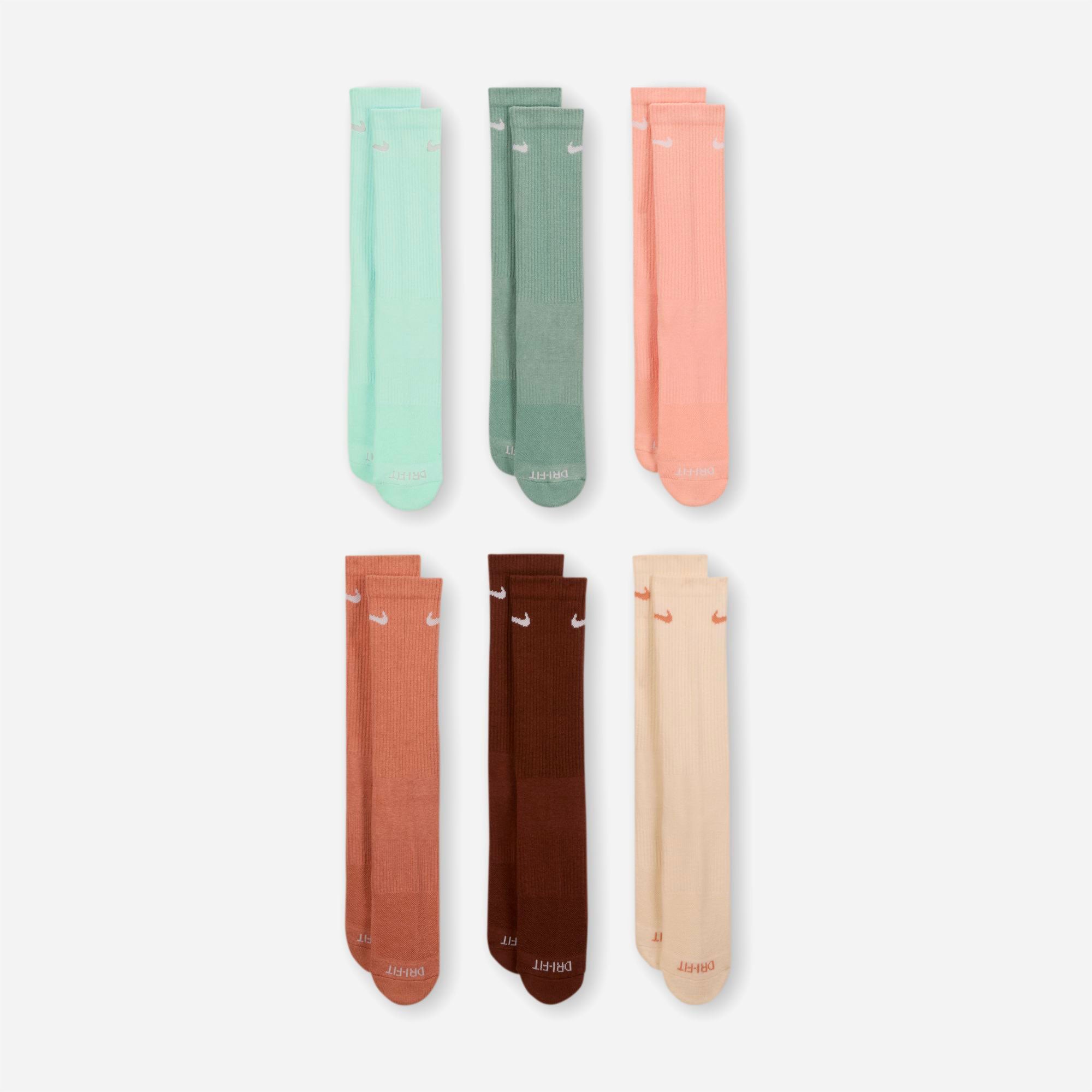 Nike - Everyday Plus Cushioned 6 Pack Socks - Multi Color