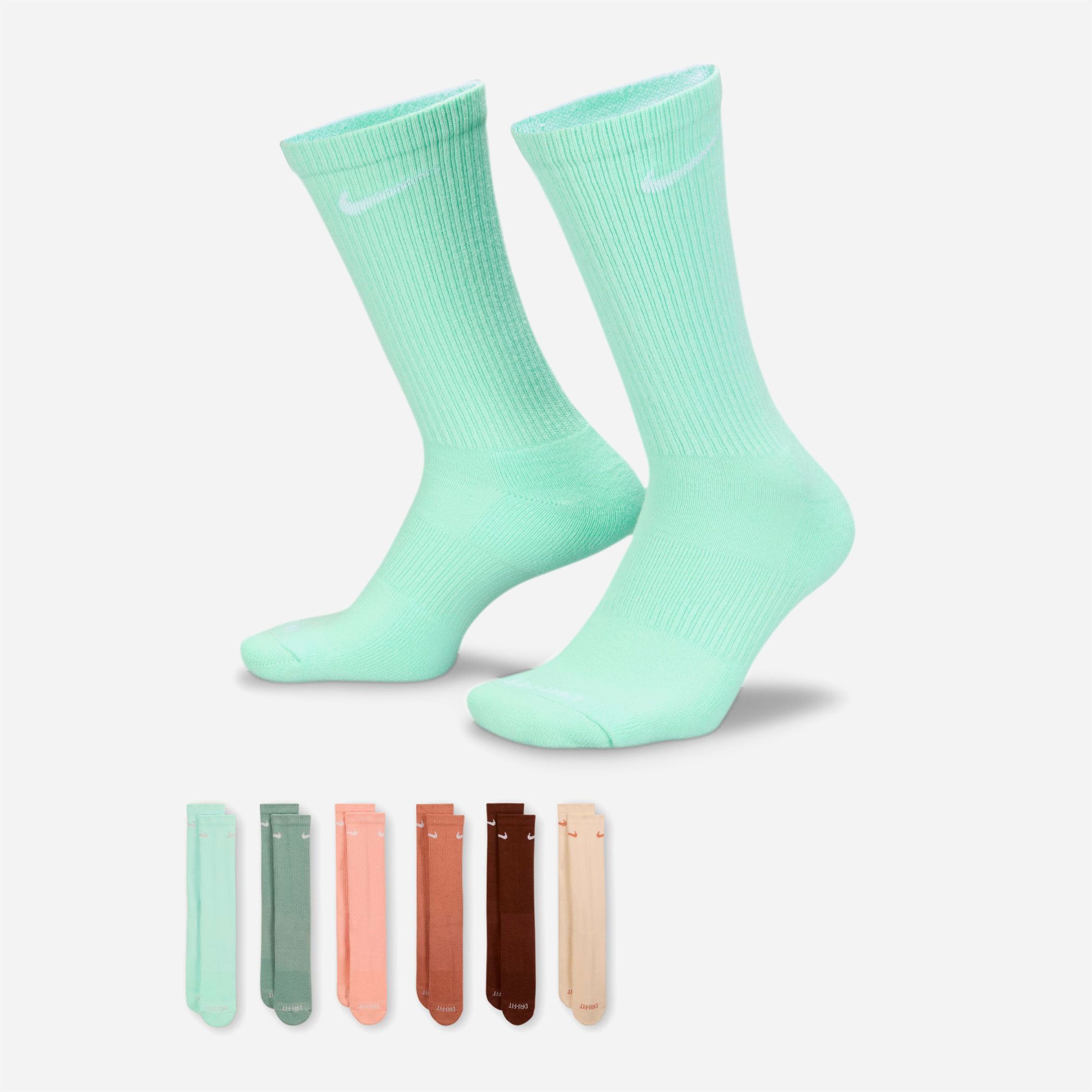 Nike - Everyday Plus Cushioned 6 Pack Socks - Multi Color