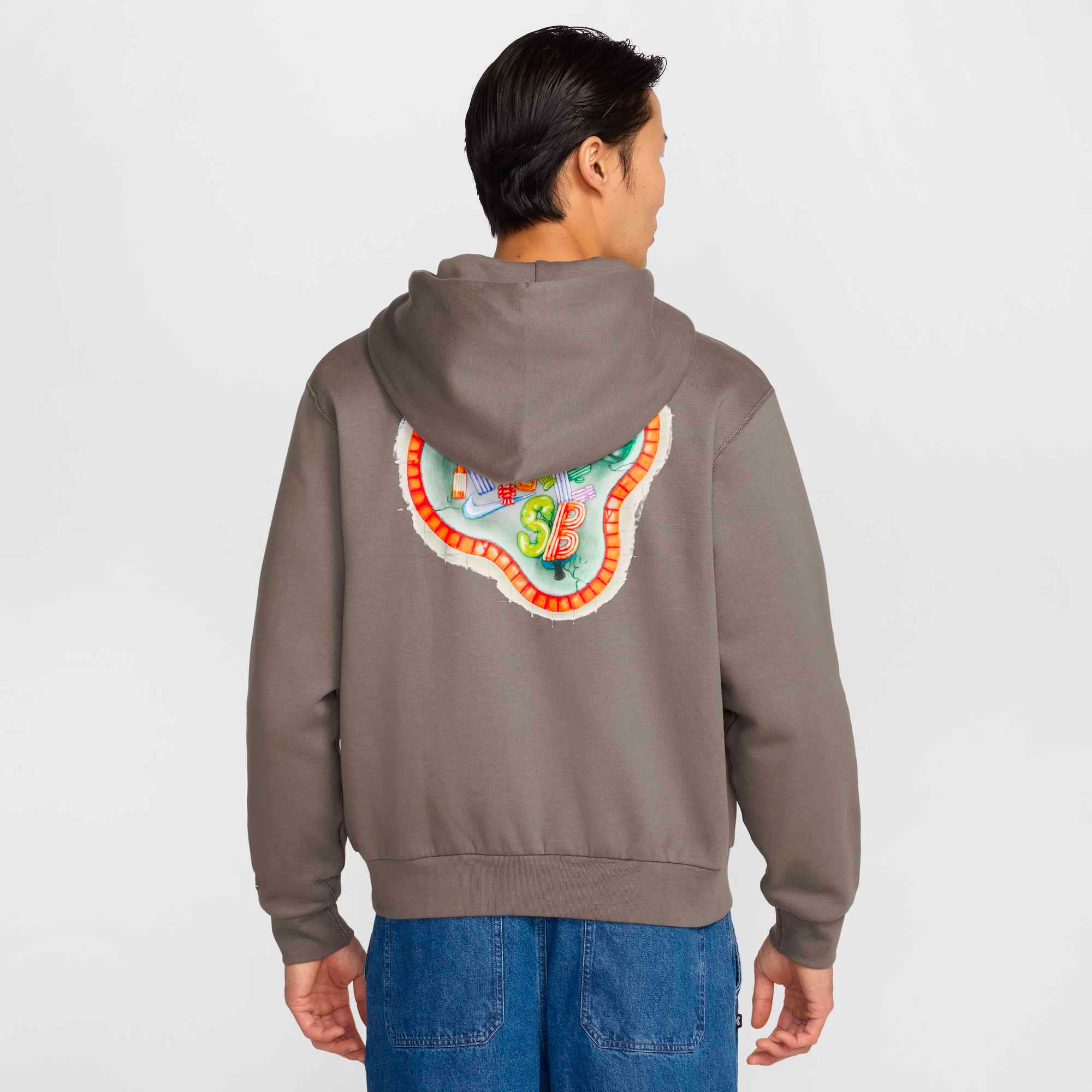 Nike SB - Fleece Hoodie Front Zip Pool Airs - Cave Stone / White