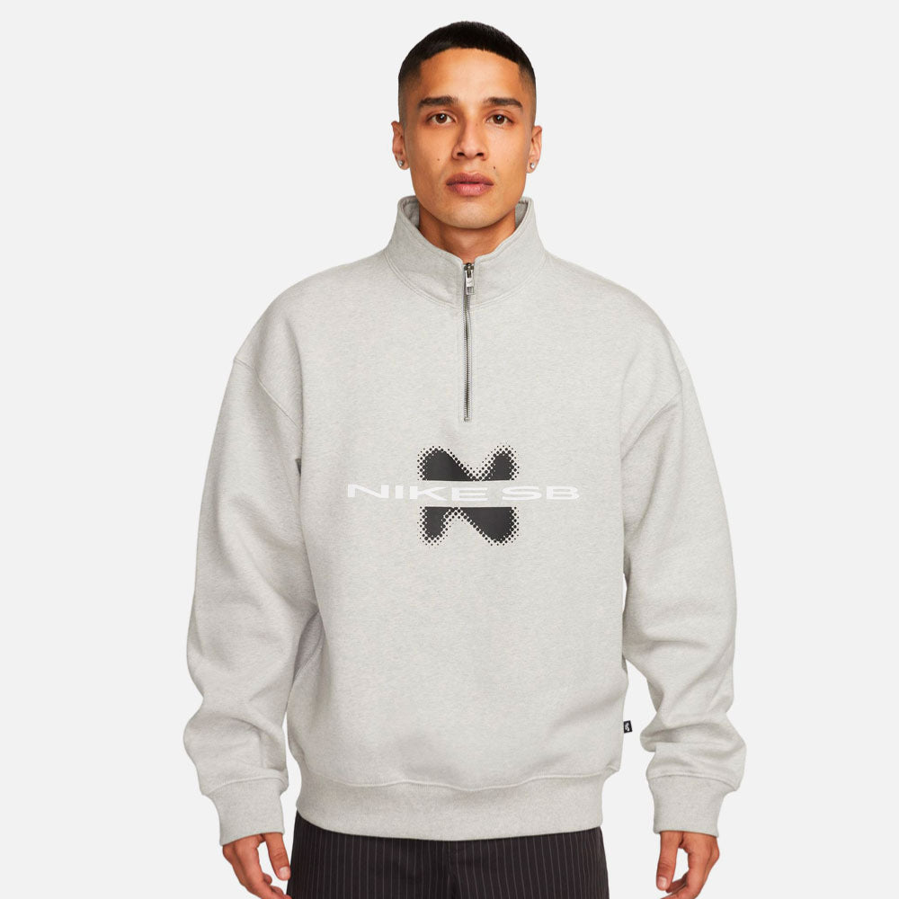 NIKE  - FLEECE HOODIE HALF ZIP Y2K  GFX - GREY HEATHER