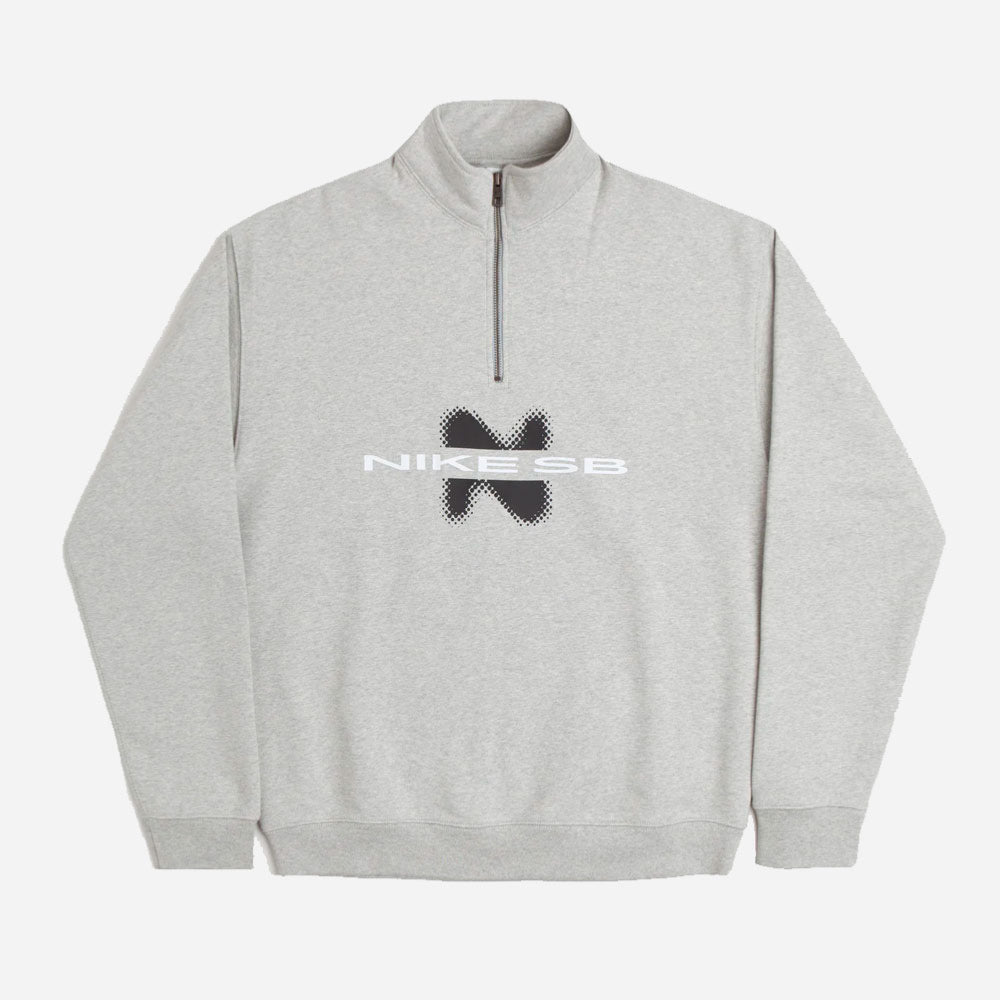 NIKE  - FLEECE HOODIE HALF ZIP Y2K  GFX - GREY HEATHER