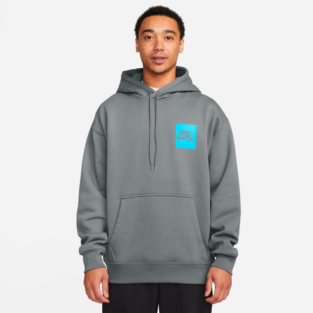NIKE SB - FLEECE PULLOVER HOODIE STENCIL  - Smoke Grey