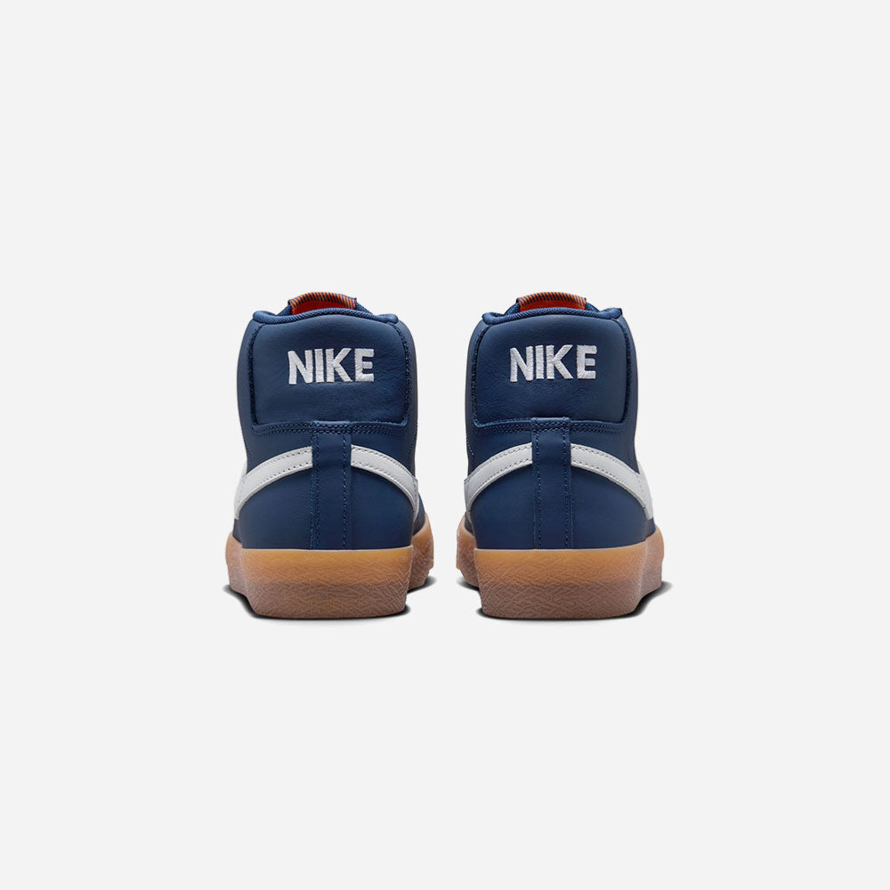NIKE SB - ZOOM BLAZER MID  - NAVY WHITE NAVY GUM LIGHT BROWN