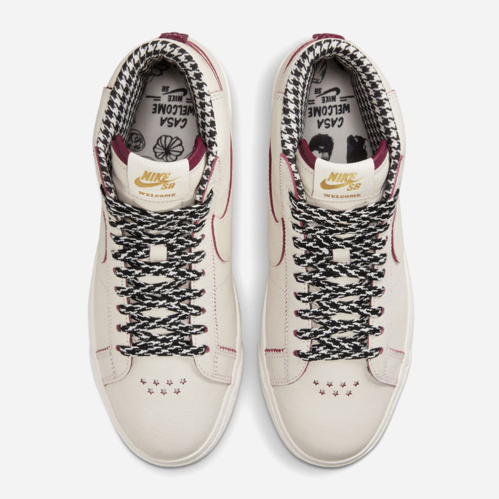 NIKE SB - BLAZER MID x WELCOME SKATEBOARDING MADRID QS - Sail - Dark Beetroot - White