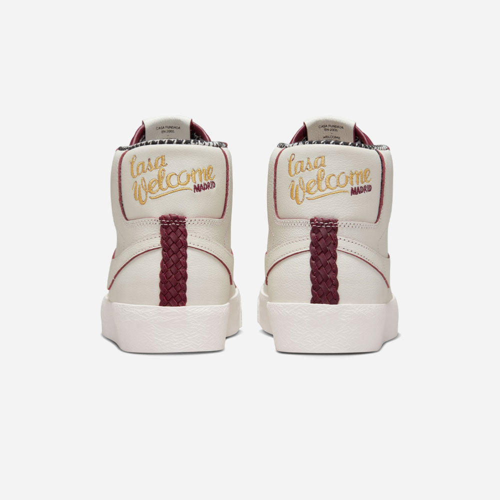 NIKE SB - BLAZER MID x WELCOME SKATEBOARDING MADRID QS - Sail - Dark Beetroot - White