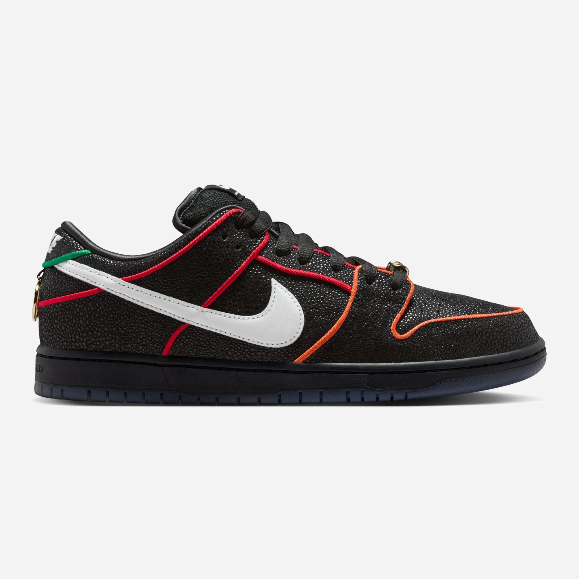 Nike SB Dunk Low Pro "Bronx Girls Skate" QS - Black / White - Challenge Red - Total Orange