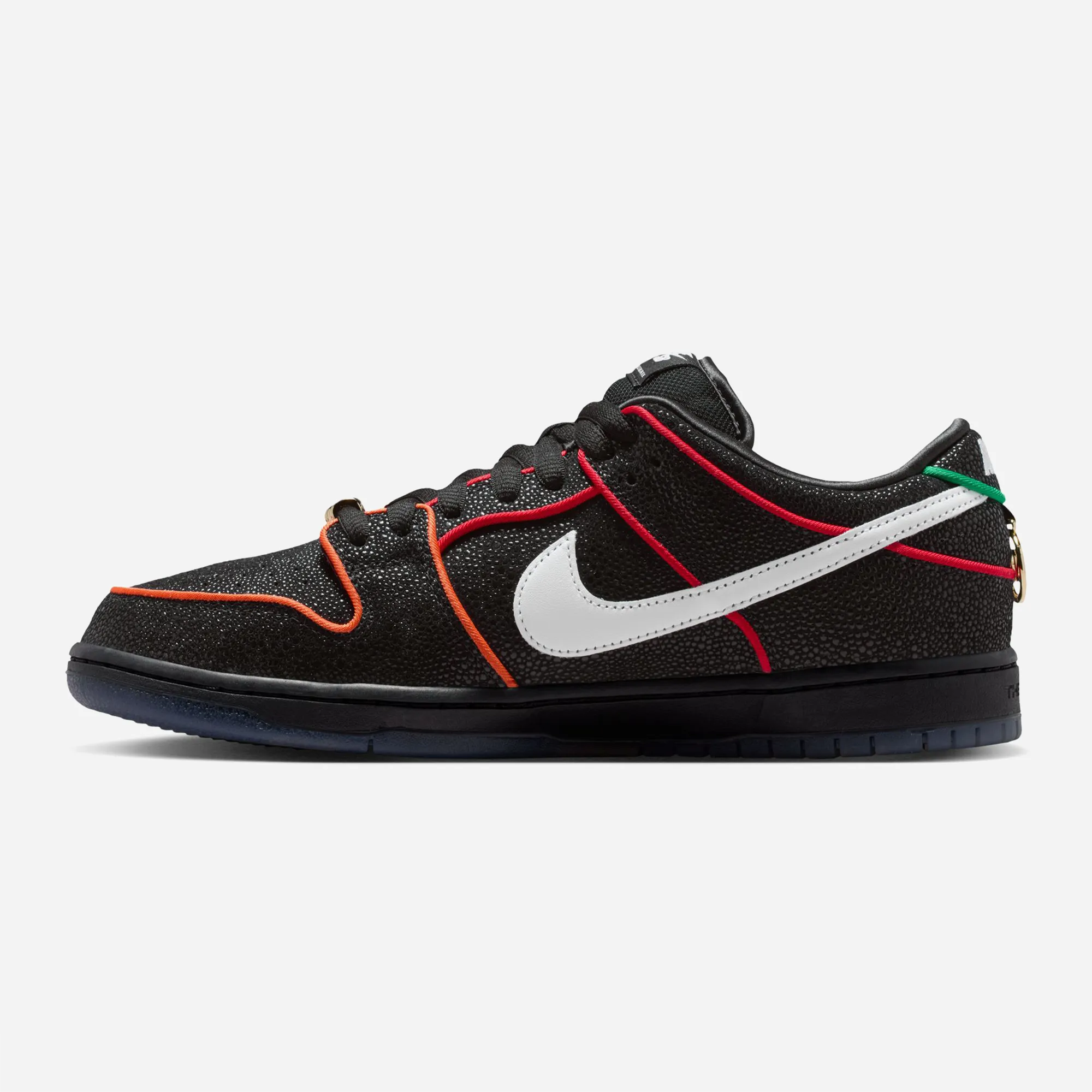 Nike SB Dunk Low Pro "Bronx Girls Skate" QS - Black / White - Challenge Red - Total Orange