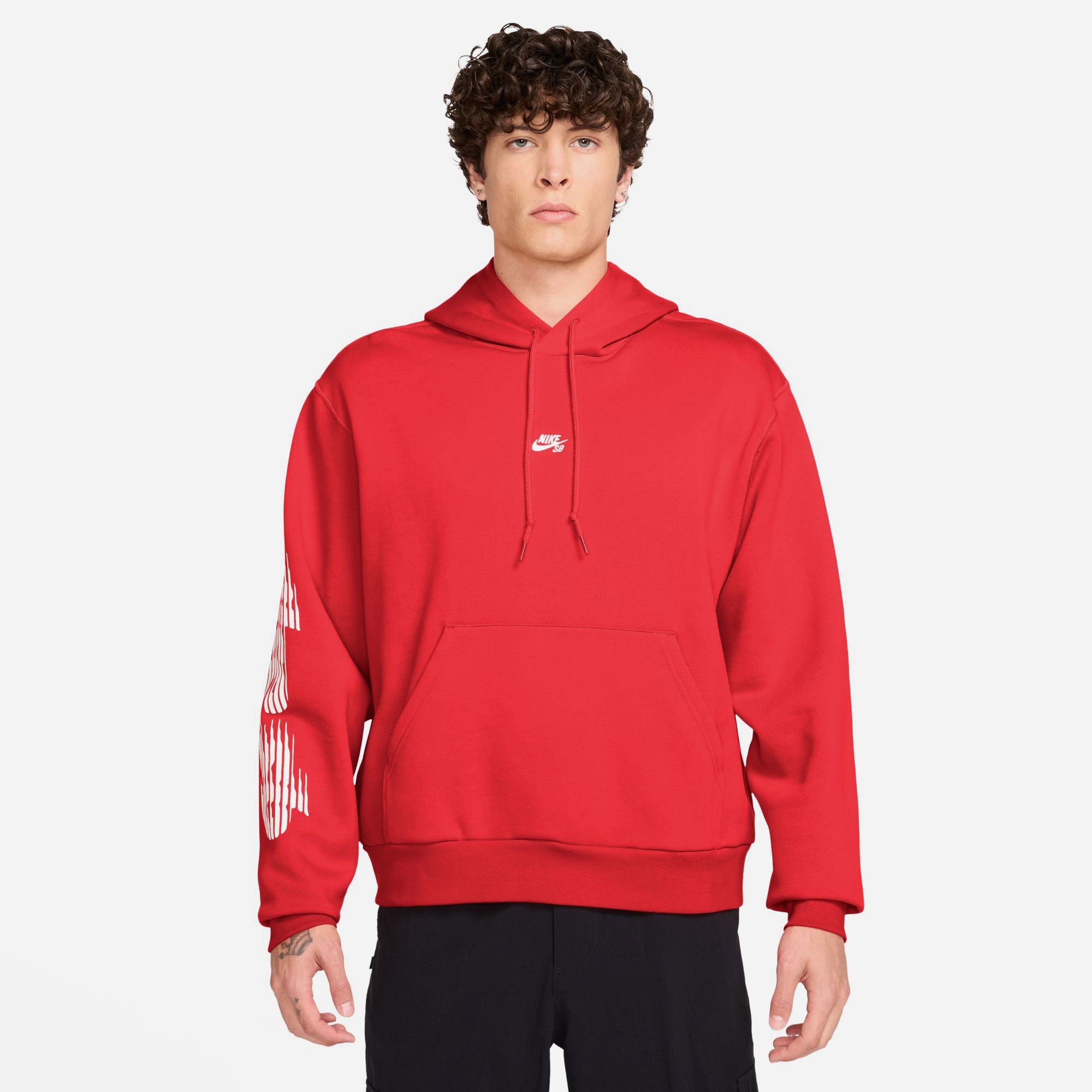 Nike SB - GFX Fleece Pullover Hoodie - Light Crimson / White
