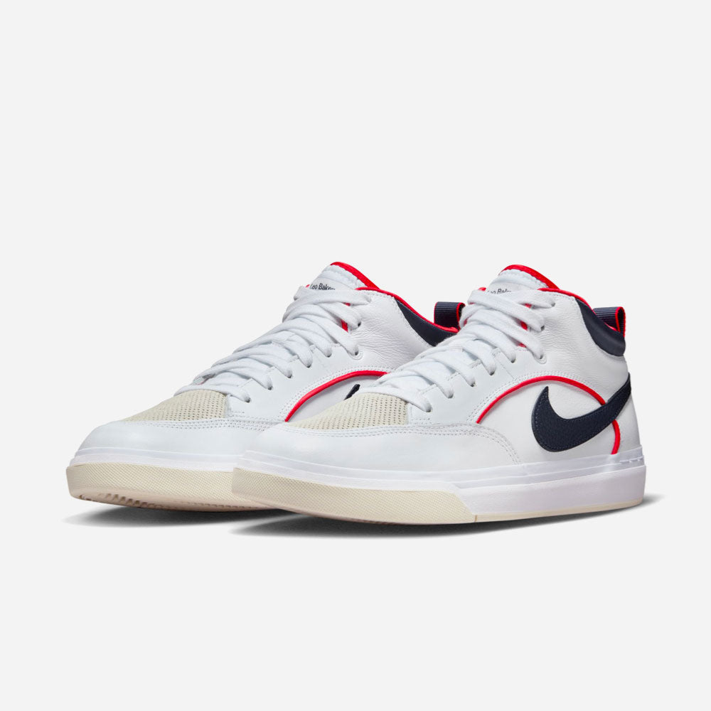 NIKE SB - REACT LEO - WHITE-MIDNIGHT NAVY-UNIVERSITY RED-WHITE