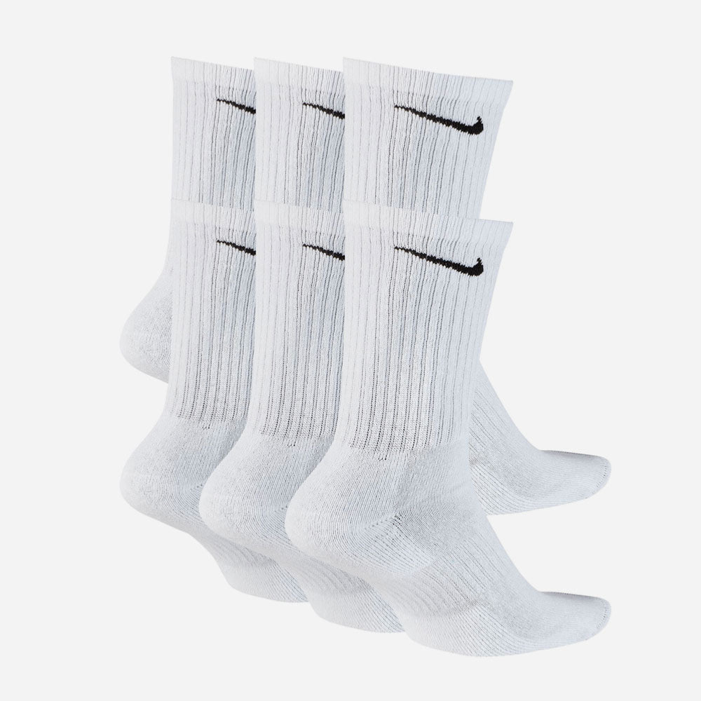 NIKE - EVERYDAY CUSHIONED 6 PACK SOCKS - White