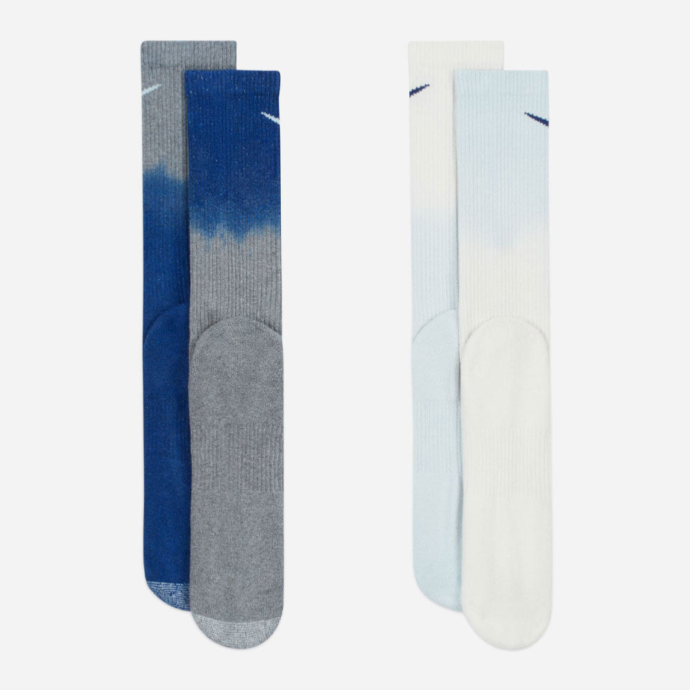 Nike - Everyday Plus Cush 2 Pack Crew Socks - Gray - Blue