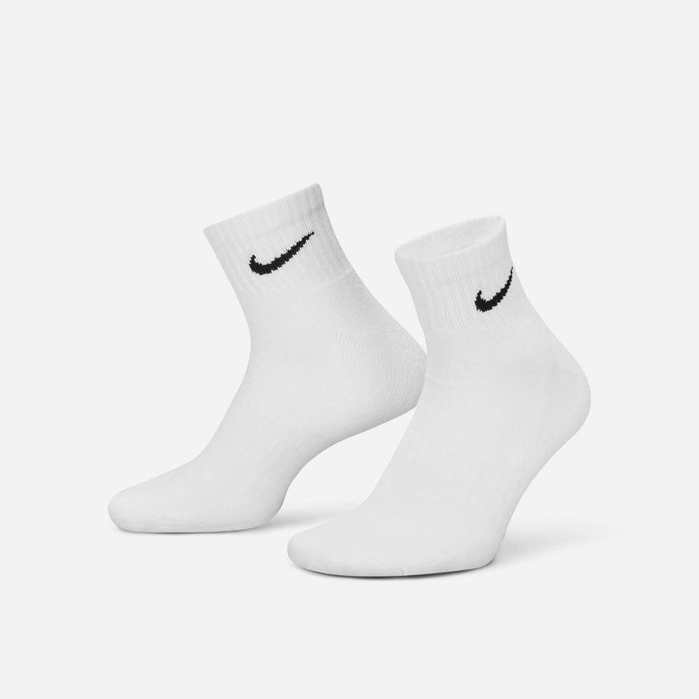 NIKE - EVERYDAY CUSHIONED ANKLE 6 PACK SOCKS - WHITE