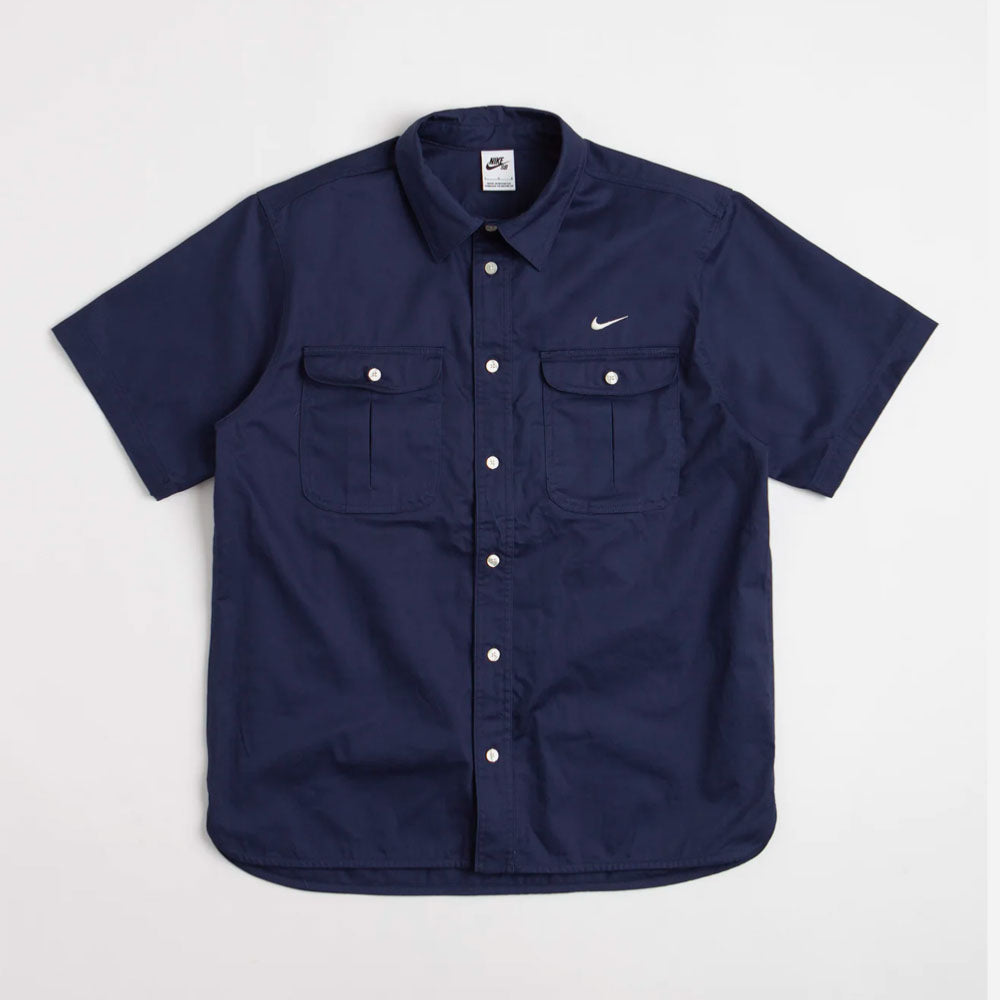 NIKE SB - TANGLIN SS WOVEN BUTTON UP SHIRT - MIDNIGHT NAVY COCONUT MILK