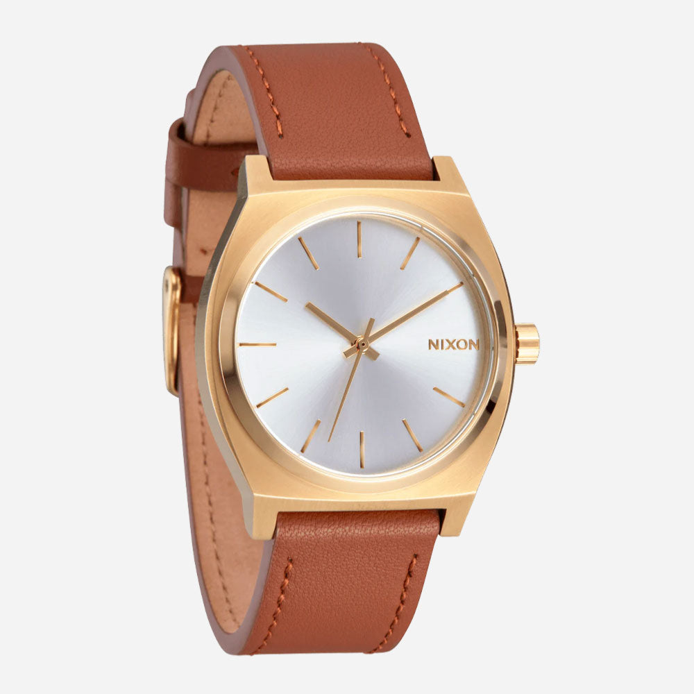 NIXON - TIME TELLER LEATHER - Light Gold White Sunray