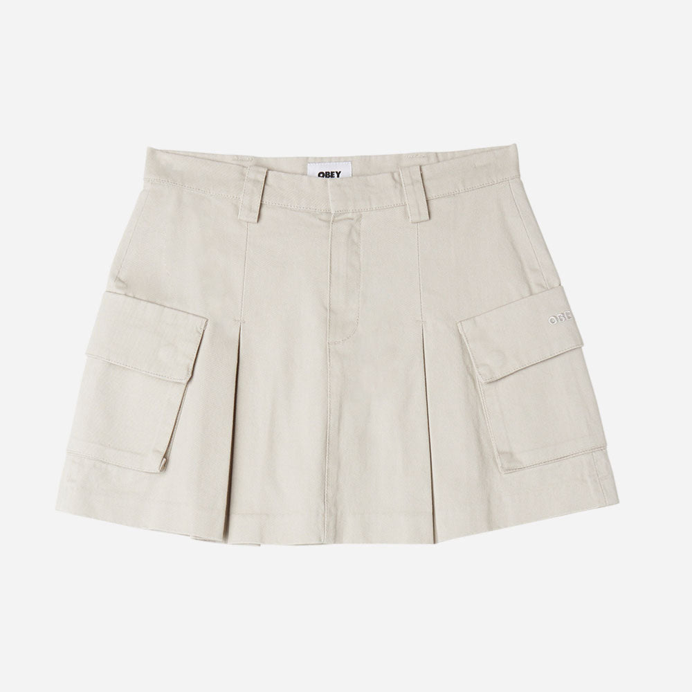 OBEY - ANDREA CARGO MINI SKIRT - Silver Grey