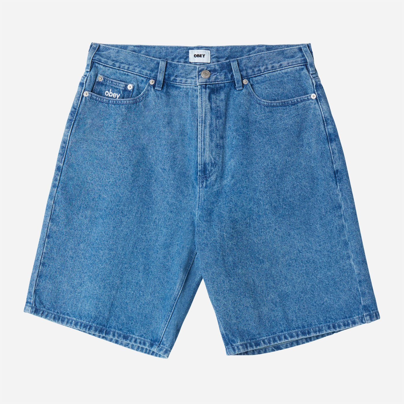OBEY - BIGWIG BAGGY DENIM SHORT - Light Indigo