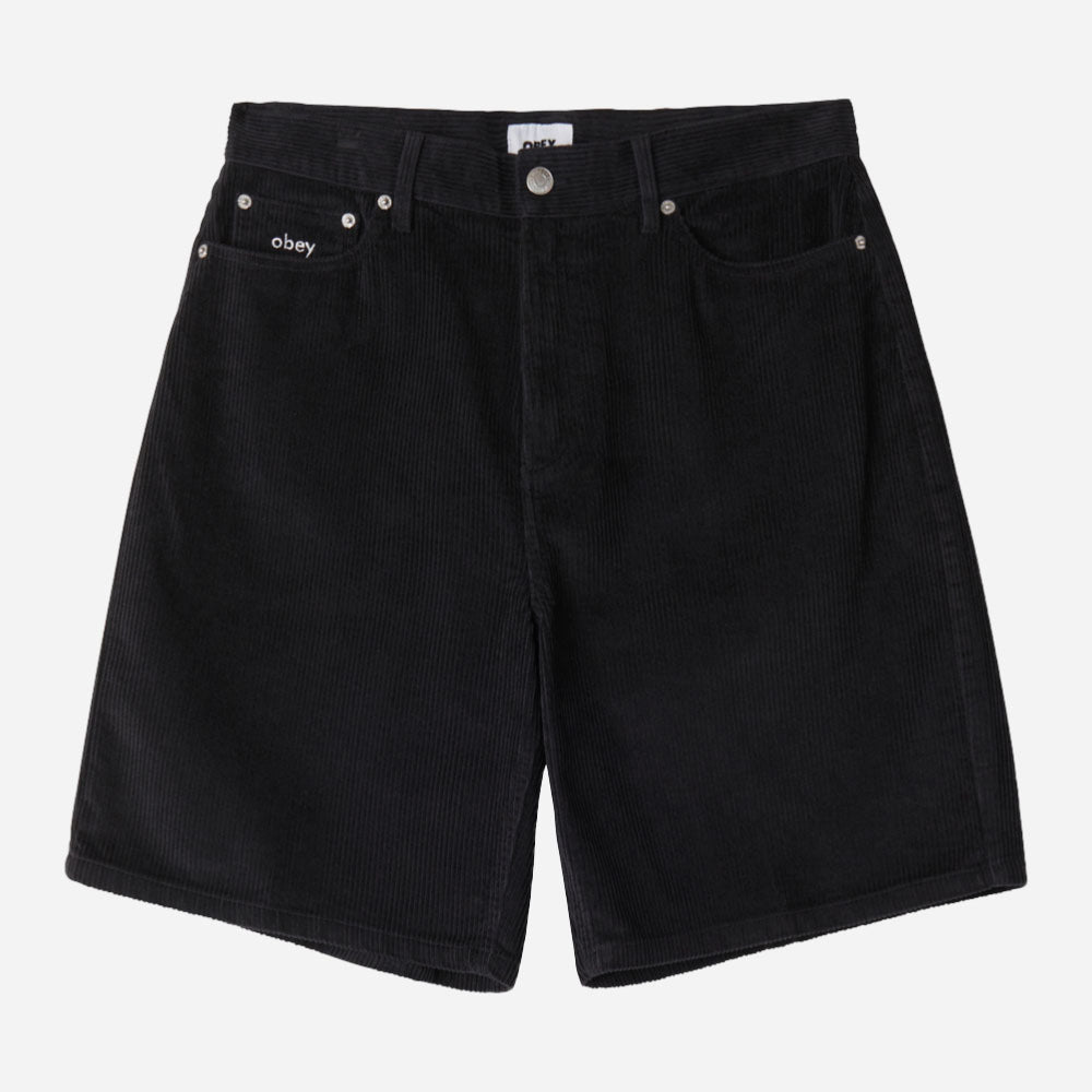 OBEY - BIGWIG BAGGY CORDUROY SHORT - Digital Black