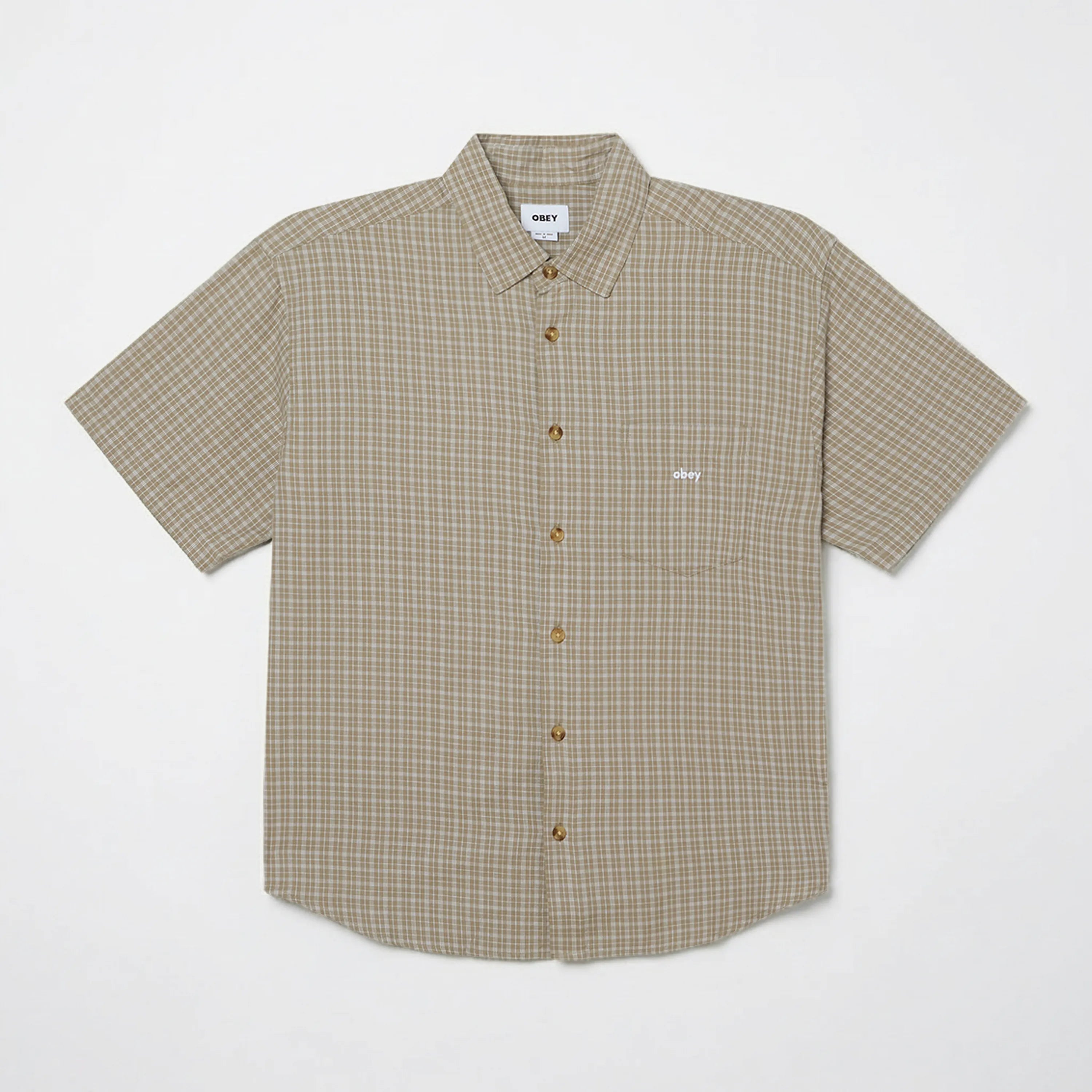 Chemise Obey Bigwig Ian Woven Vert Sauge