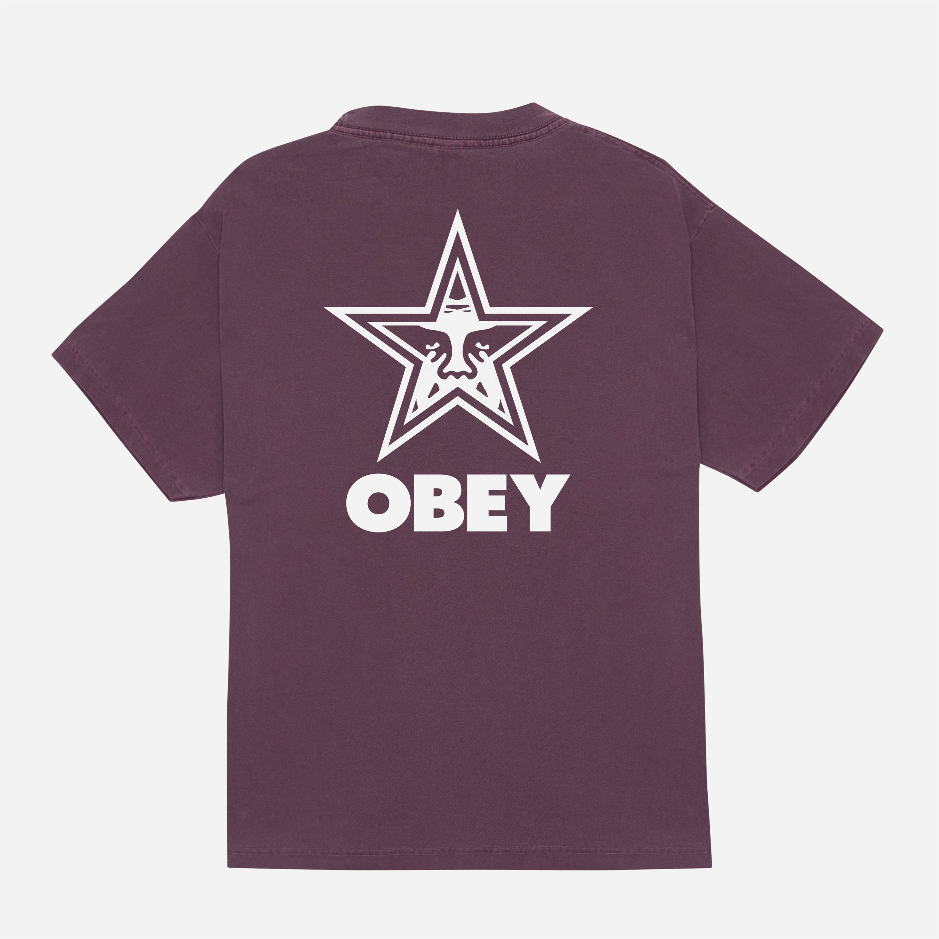 Obey - Bold Star Pigment Tee - Plum perfect