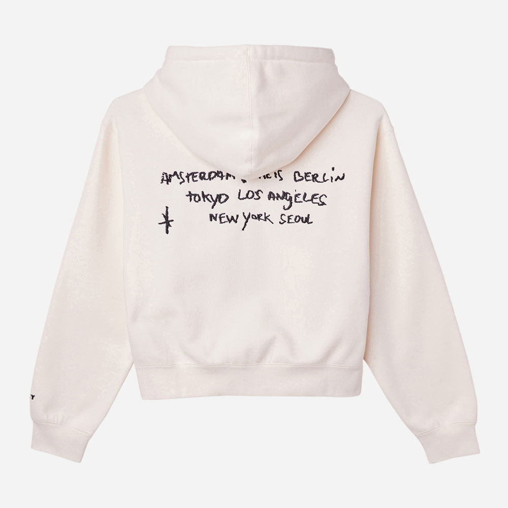 OBEY - CHALK WRITING ZIP HOOD - Unbleached