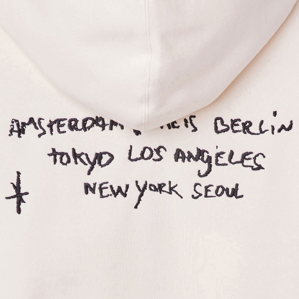 OBEY - CHALK WRITING ZIP HOOD - Unbleached