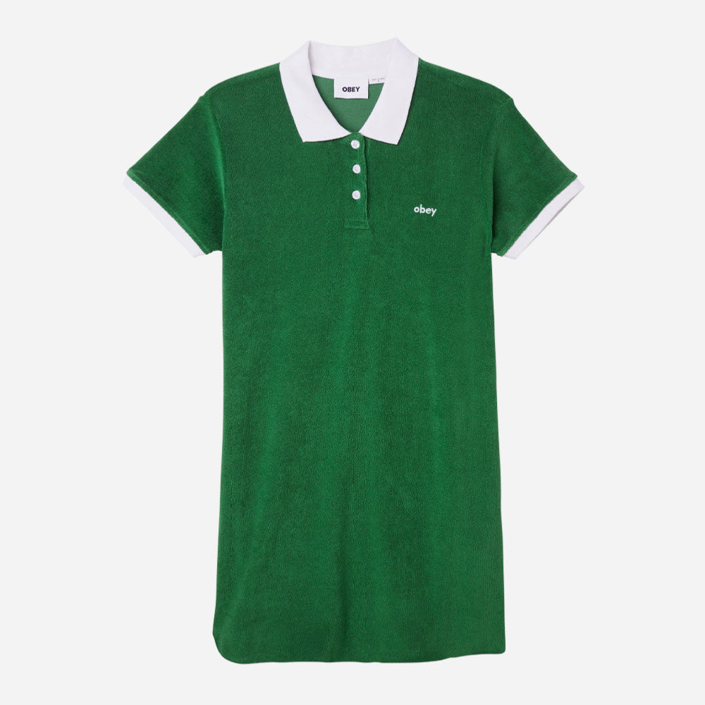 OBEY - CLARE POLO DRESS - Agundant green