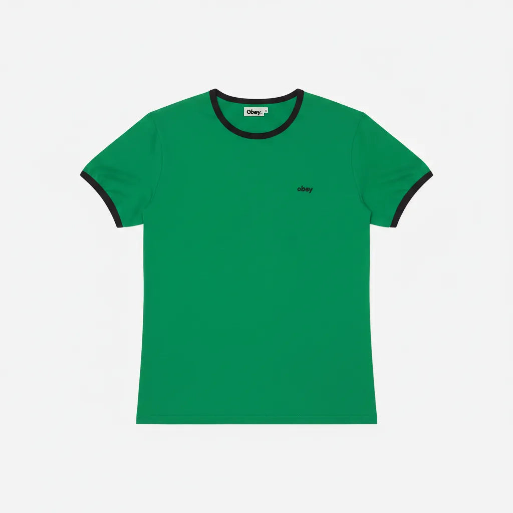 Obey Women's - Duvall Ringer SS Tee Green