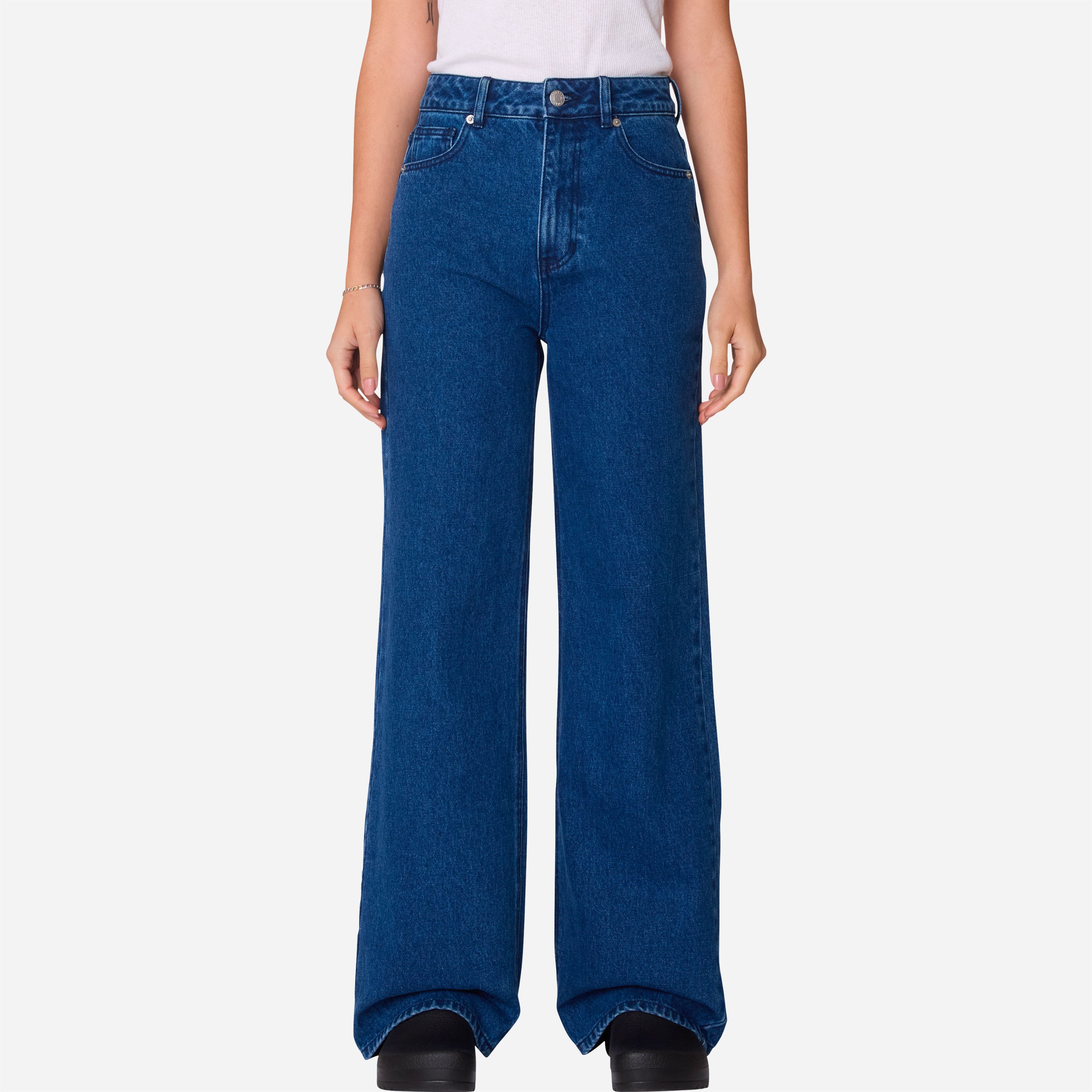 Obey - Errand II Highwaist Denim - Stone Wash Indigo