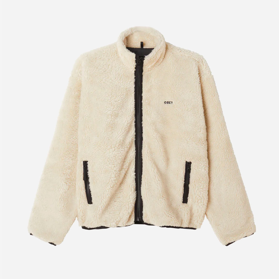 OBEY - ICON FACE SHERPA JACKET - Unbleached