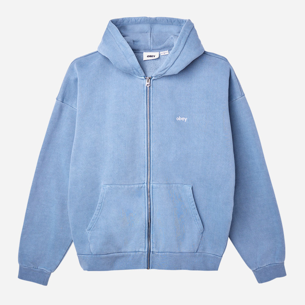 OBEY - LOWERCASE PIGMENT ZIP HOOD - Pigment coronet blue