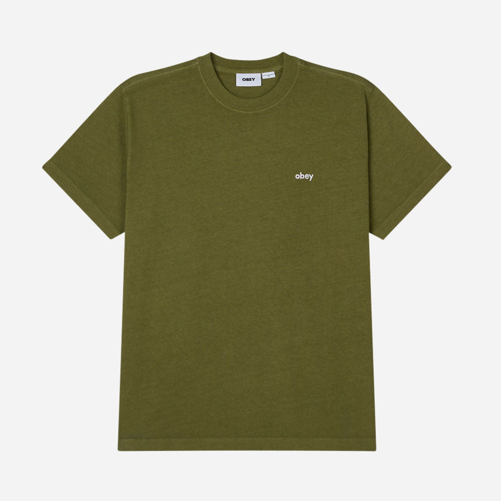 OBEY - LOWERCASE PIGMENT TEE SS - Pigment moss green