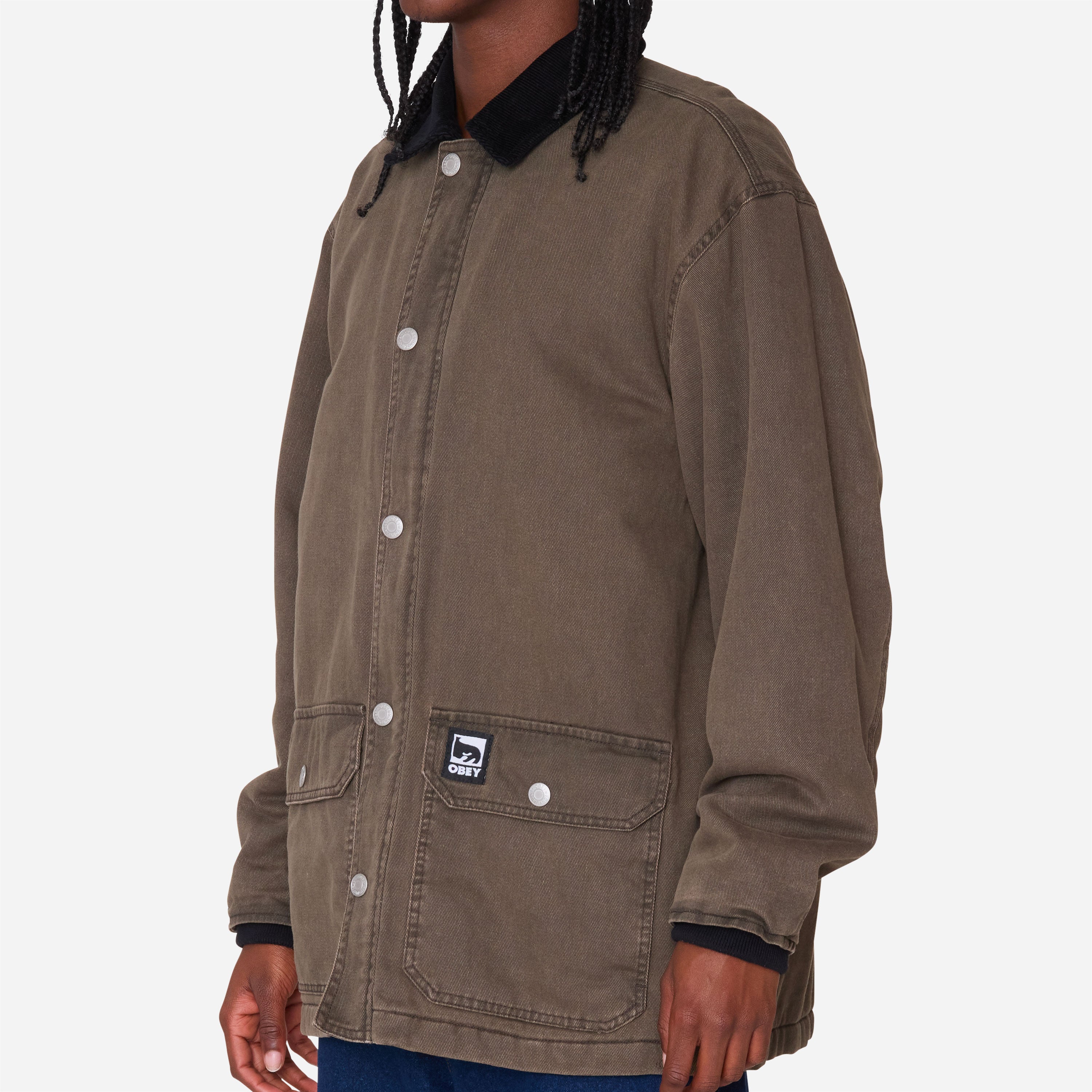 Obey - Norton Barn Coat - Black Olive Faded Wash