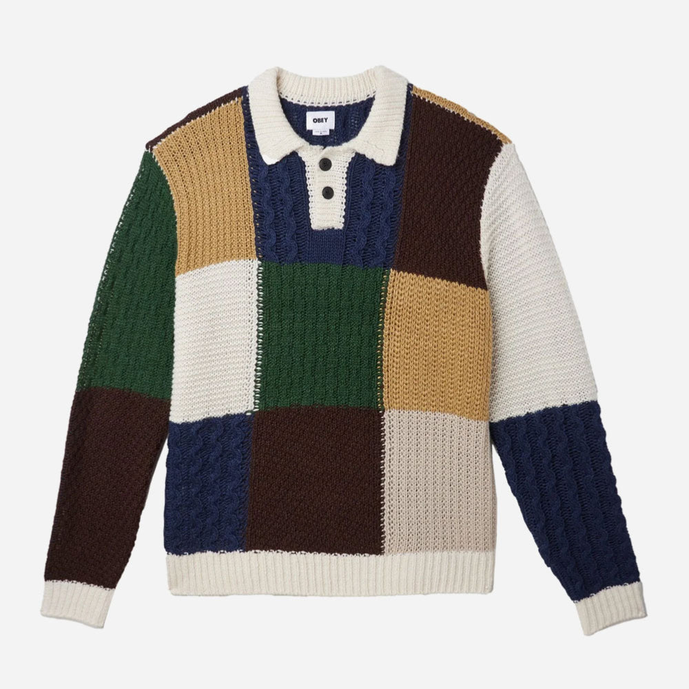 OBEY - OLIVER PATCHWORK SWEATER - Unbleached