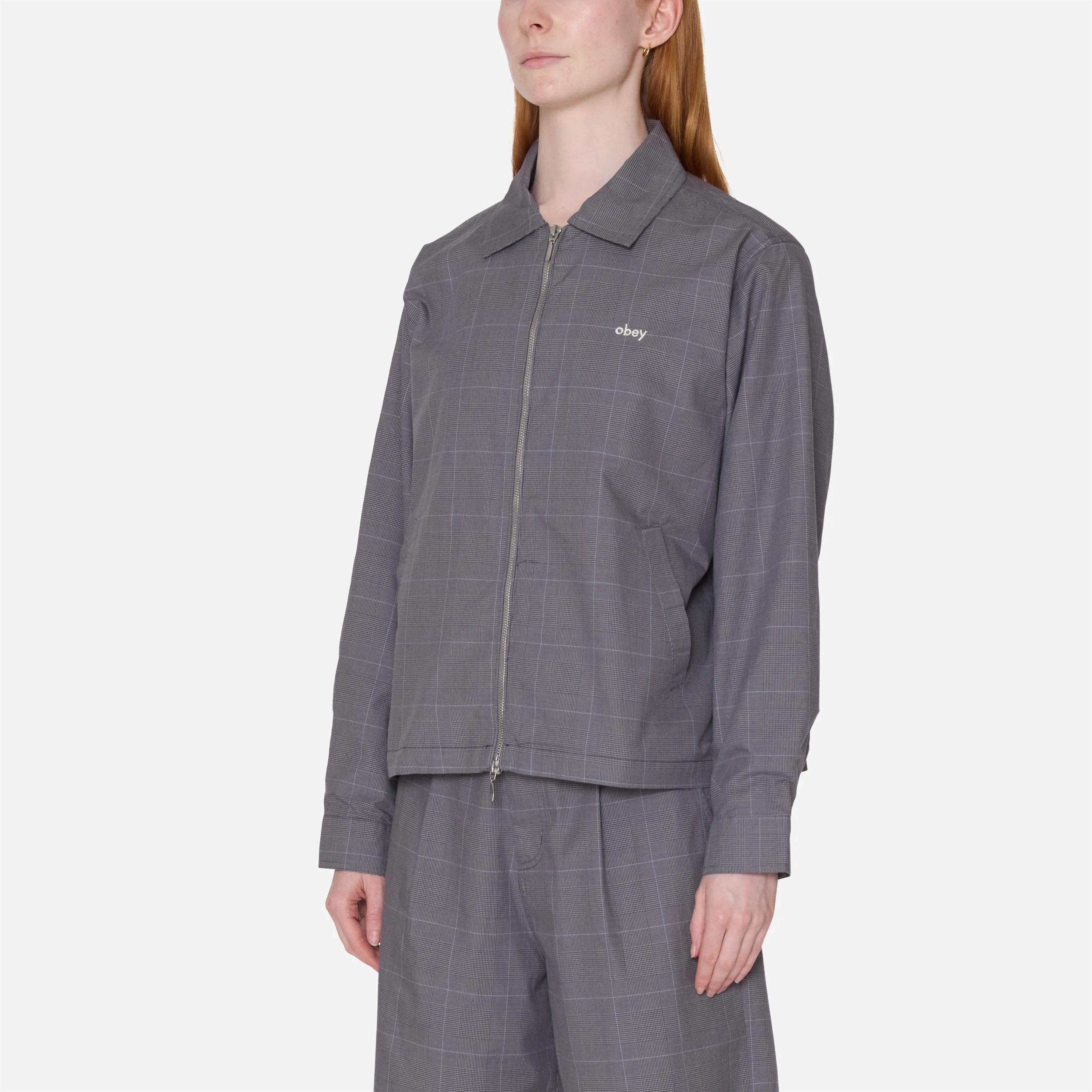 Obey Women's - Olivia Plaid Jacket Grey