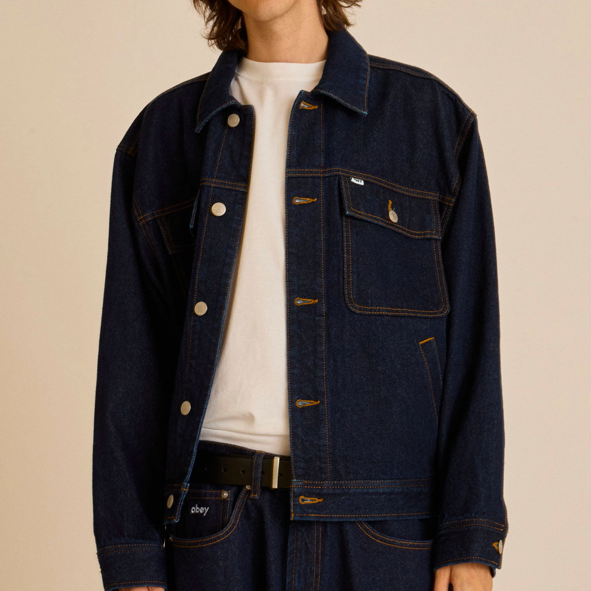 OBEY - OPENA JACKET - Rinse Indigo