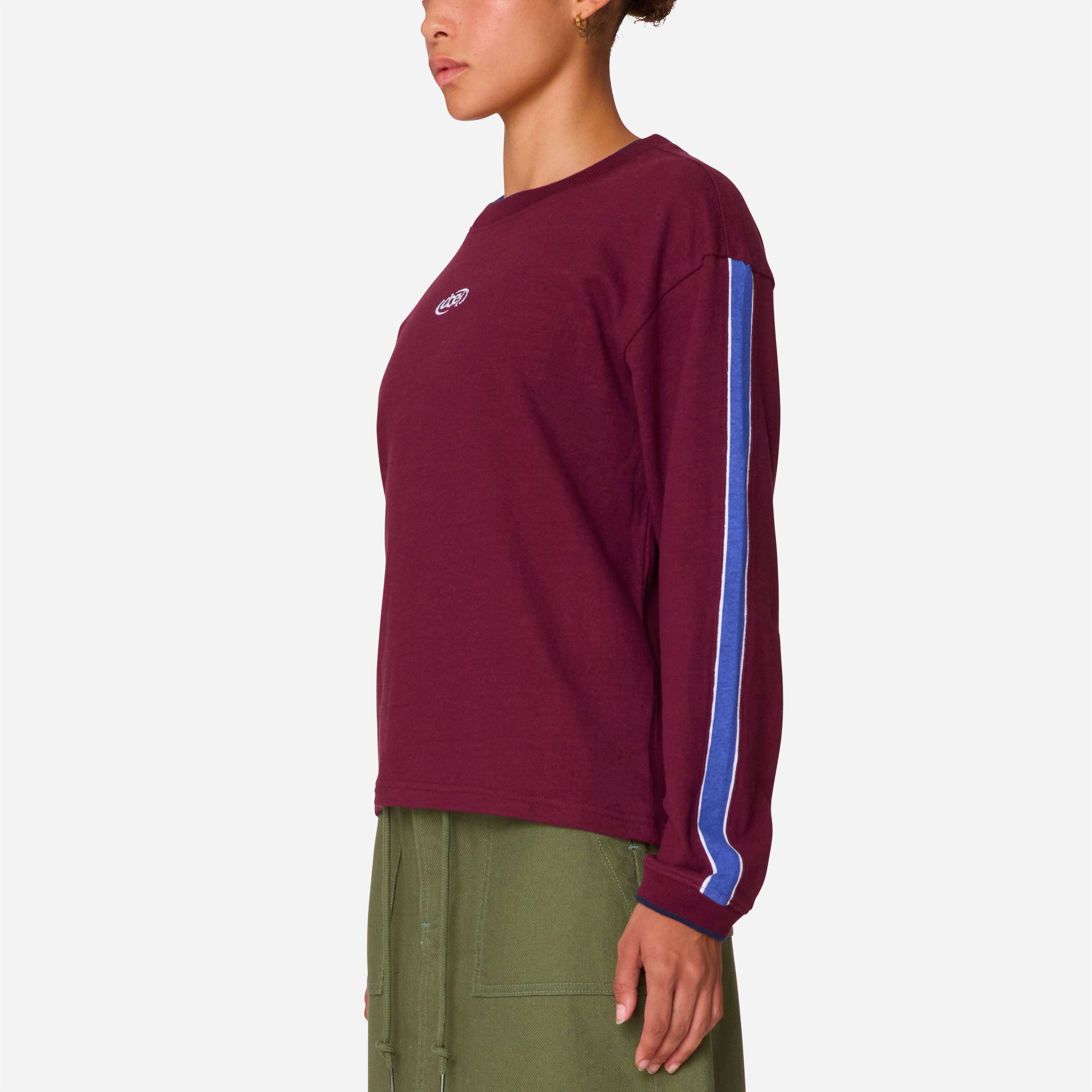 Obey - Rally Sleeve Stripe Ls - Wine