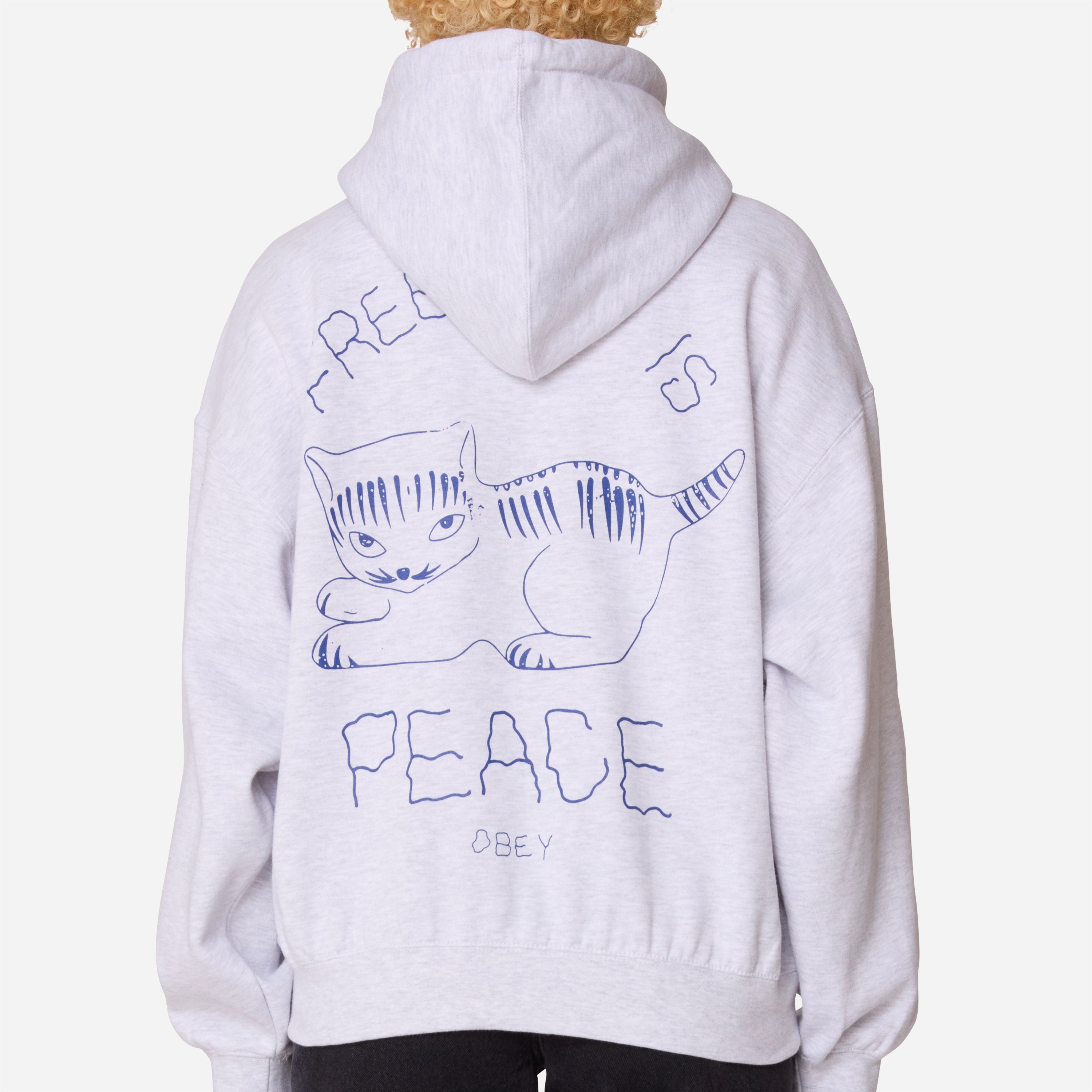 Obey - Peace Baggy Relaxed Zip Hood - Ash Grey
