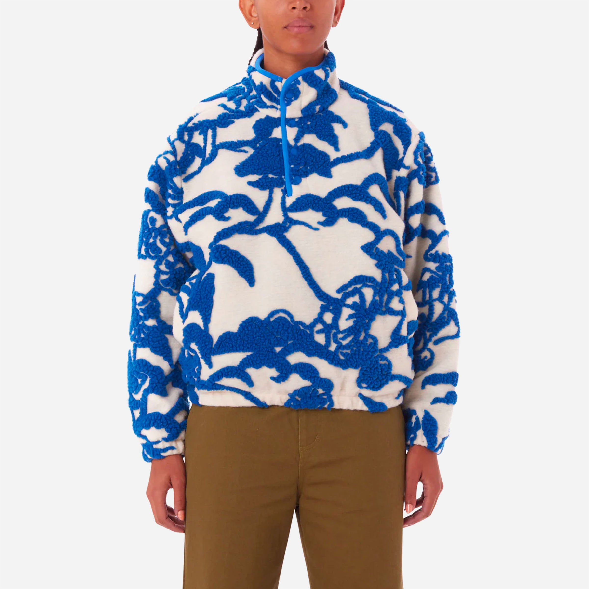 OBEY - SCENIC MOCK NECK PULLOVER  - Cream Multi