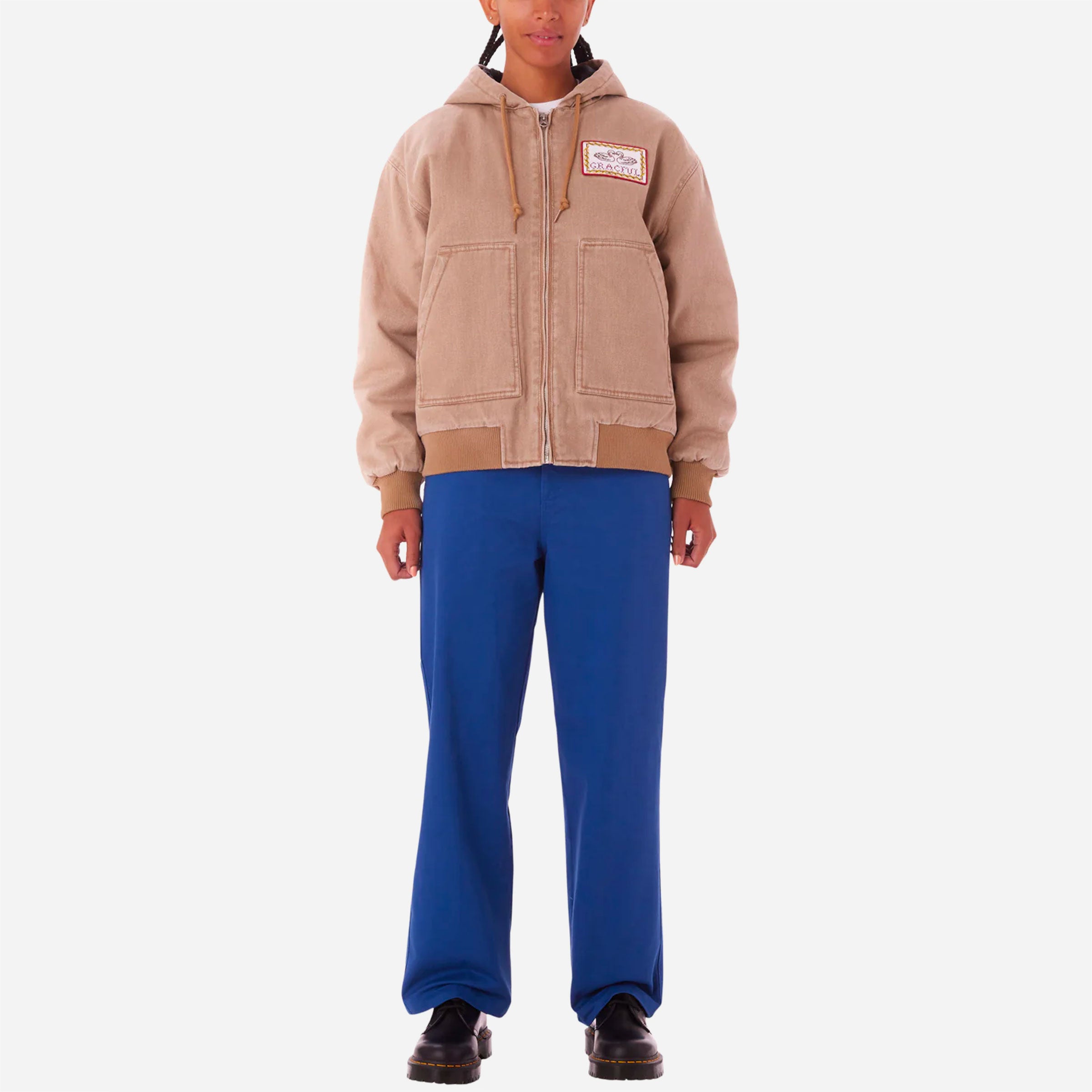 OBEY - SWANS HOODED WORK JACKET - Kelp