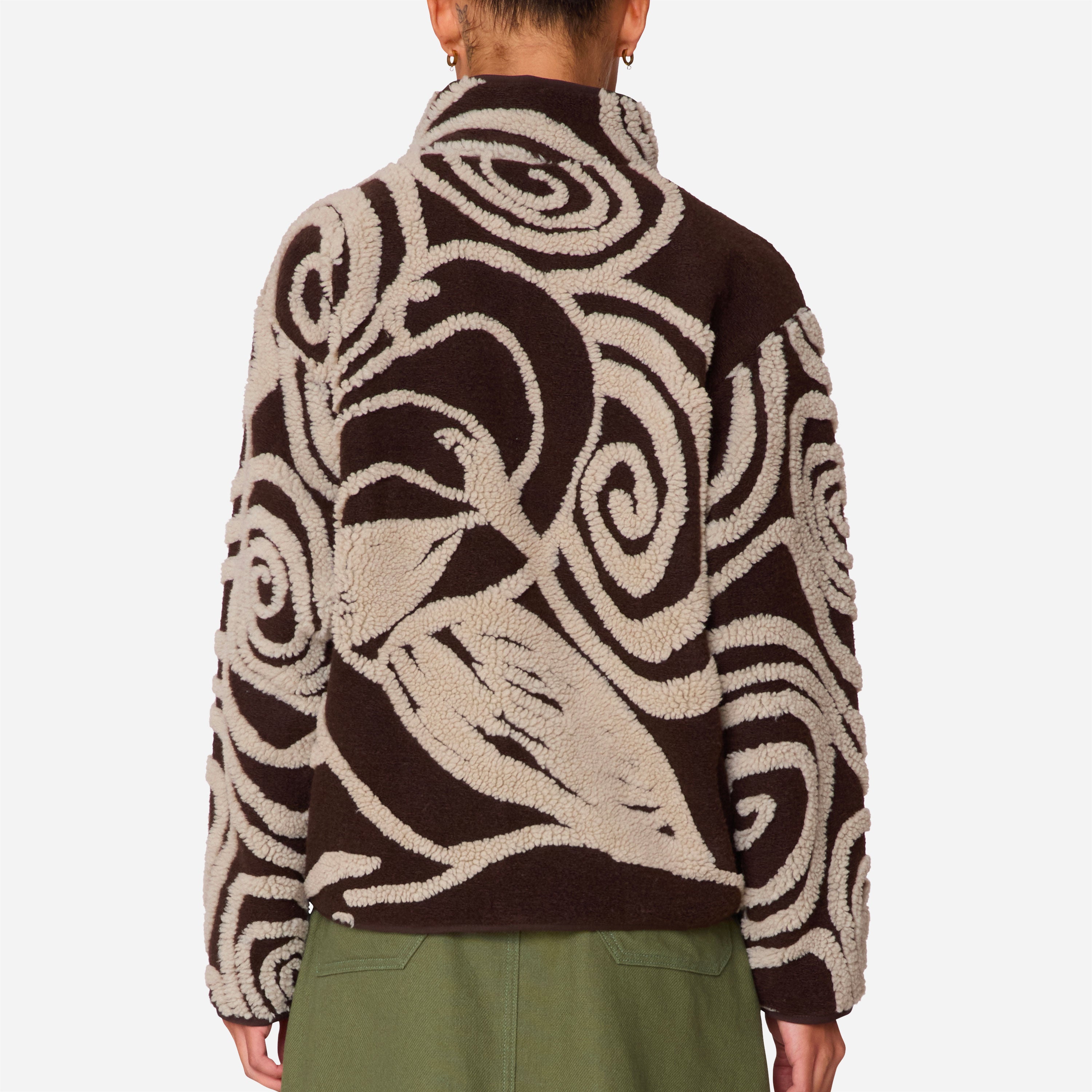 Obey - Swirls Jacquard Zip Jacket - Brown Multi.
