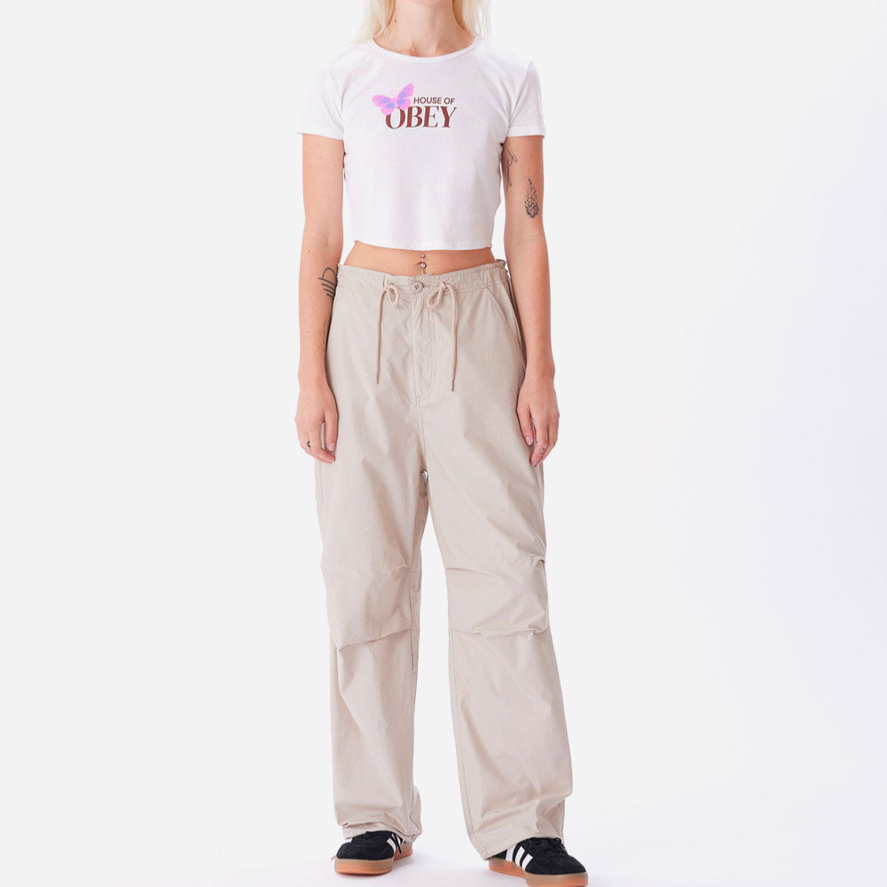 OBEY - MINA PARACHUTE PANT - Silver grey