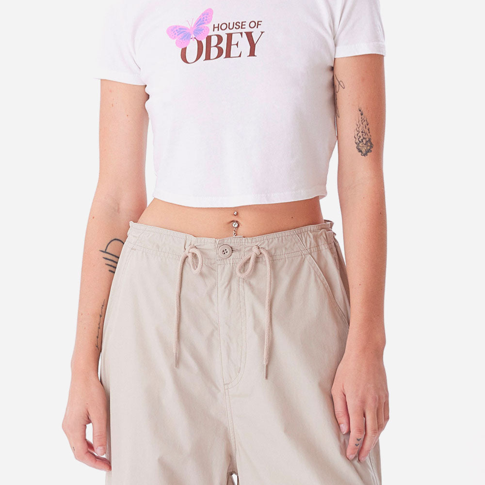 OBEY - MINA PARACHUTE PANT - Silver grey
