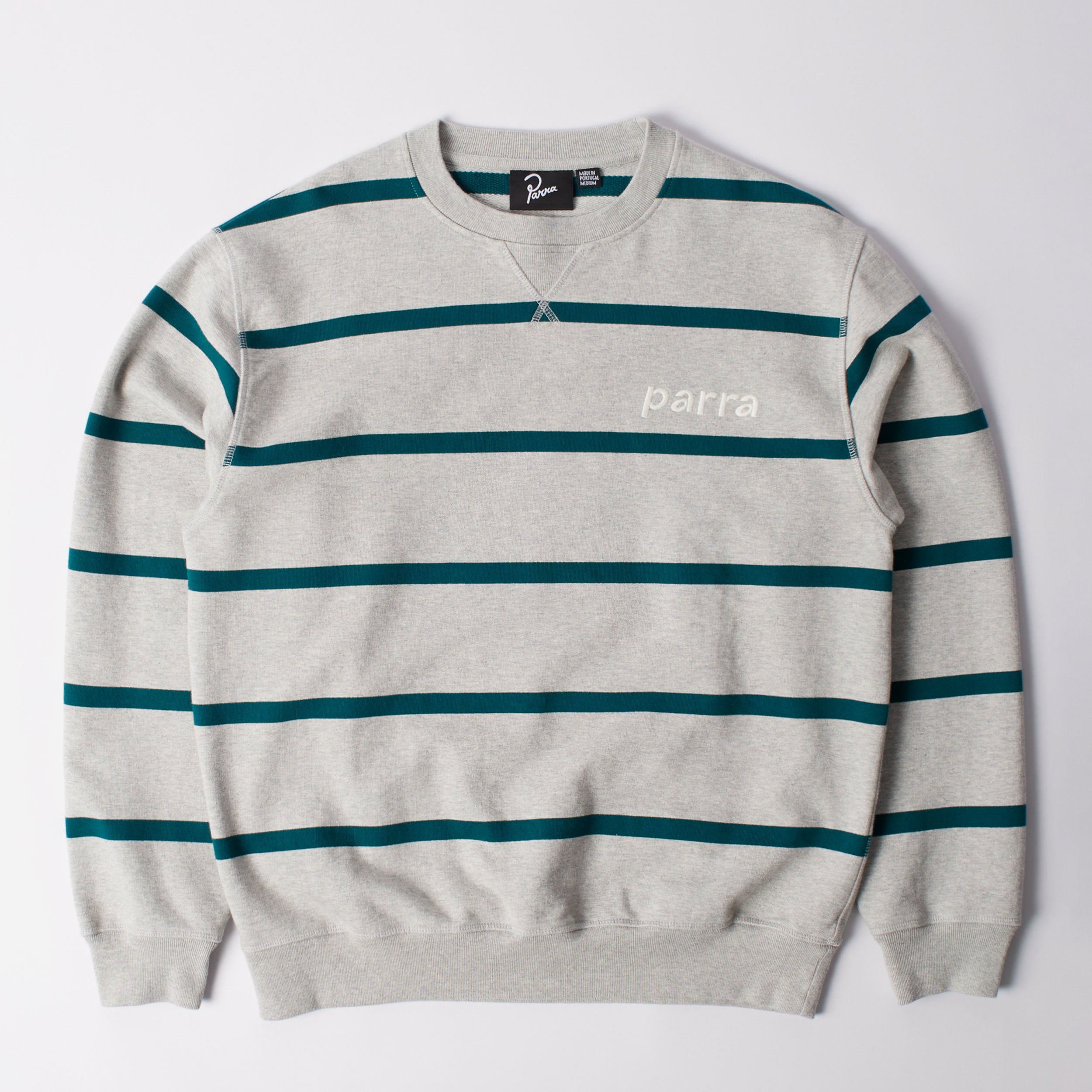 Parra - Pristine Striper Crew neck Sweatshirt - Heather Grey