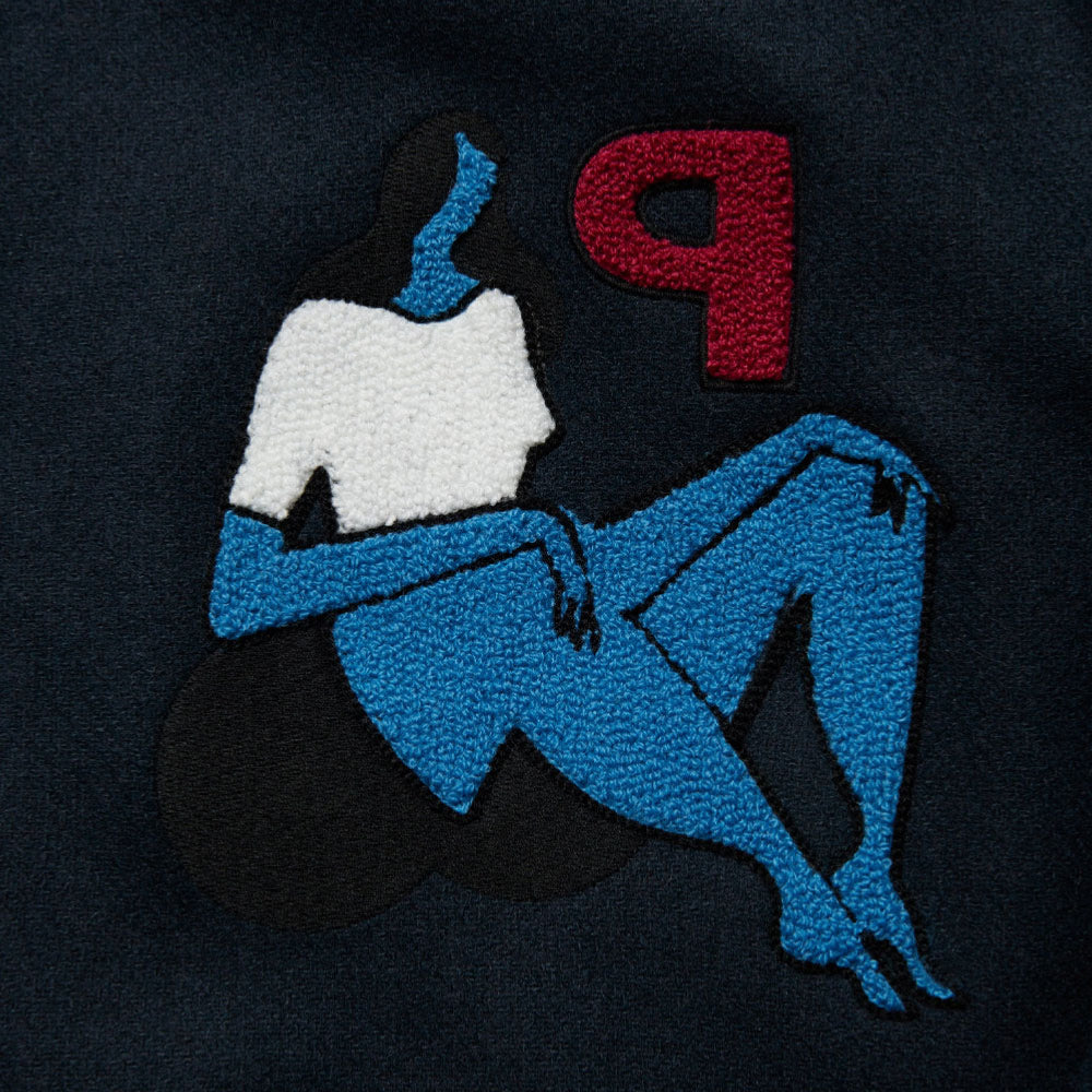 PARRA - RUN SIT & BIKE VARSITY JACKET - Navy Blue