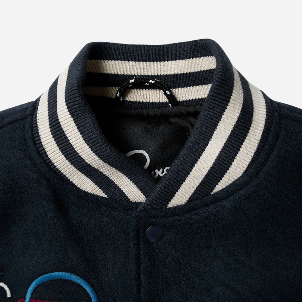 PARRA - RUN SIT & BIKE VARSITY JACKET - Navy Blue