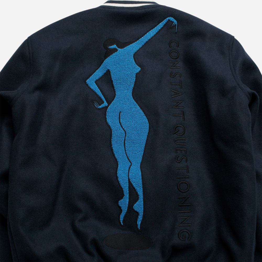 PARRA - RUN SIT & BIKE VARSITY JACKET - Navy Blue