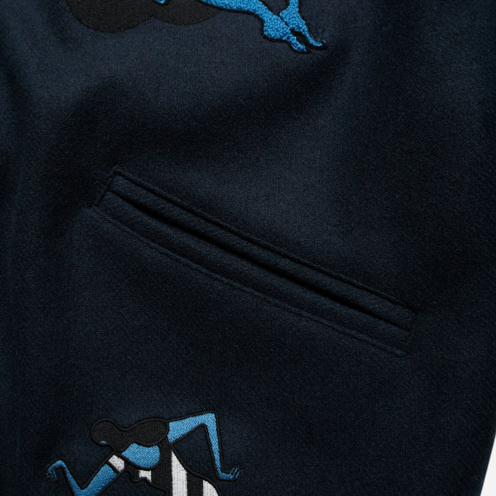 PARRA - RUN SIT & BIKE VARSITY JACKET - Navy Blue