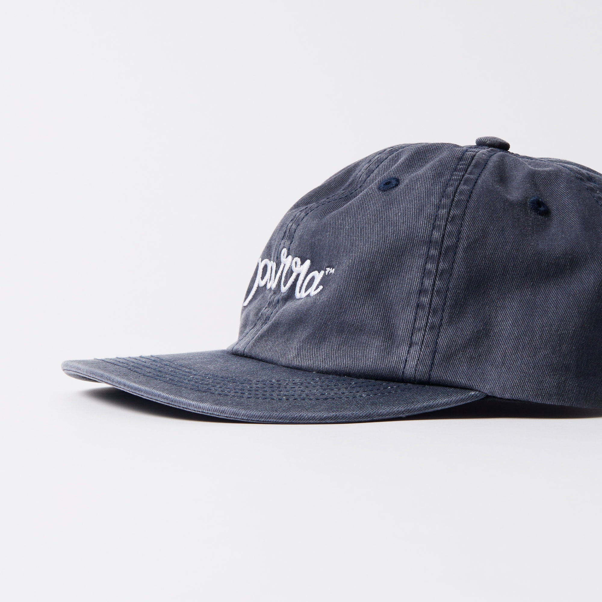 Parra - Scripted 6 panel hat - Washed Navy Blue